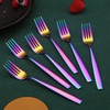 Berglander Rainbow Forks of 6, Stainless Steel Titanium Shiny Colourful