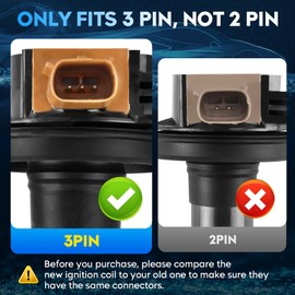 Ignition Coil Pack + Iridium Spark Plugs for Ford Expedition Explorer F-150 Flex Police Interceptor Sedan Utility Taurus Transit 150 250 350 HD Lincoln MKS MKT Navigator, UF646, 6 Sets, Fits 3PIN only