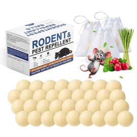 Mouse Repellent Balls 35 Pack, Peppermint Rodent Repellent for Mice and Rats, Natural Mouse Deterrent Indoor Outdoor, Long Lasting Pest Control for Home, Garage, Basement, Attic, Car
