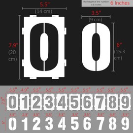 Stencilogy® Interlocking Number Stencil Set – 20 Reusable Pieces for Numbers 0–9 – Durable 10 Mil Plastic – for Wood, Walls, Signs, Crafts (6 Inches)