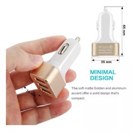 Alien Technology Plug Cargador Auto Triple Puerto Usb Carga Rapida 1.29 Carro
