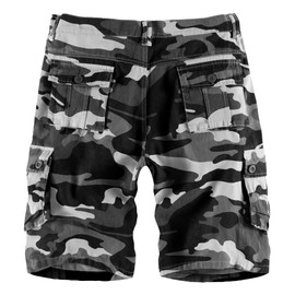 APTRO Mens Cargo Shorts Combat Shorts for Men UK Cotton Camo Shorts with Multi Pockets Summer Workwear Camo Grey CS05 42