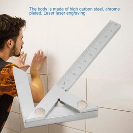 High Accuracy Centering Square, 100 x 70mm Center Scribe Gauge, Round Bar Marking Center Finder for Measuring Tool