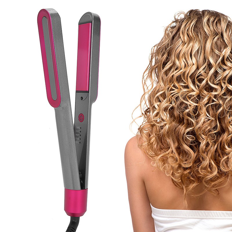 Hair Curler Straightener Dual Use Ceramic Barrel Adjustable Temperature Hairstyling