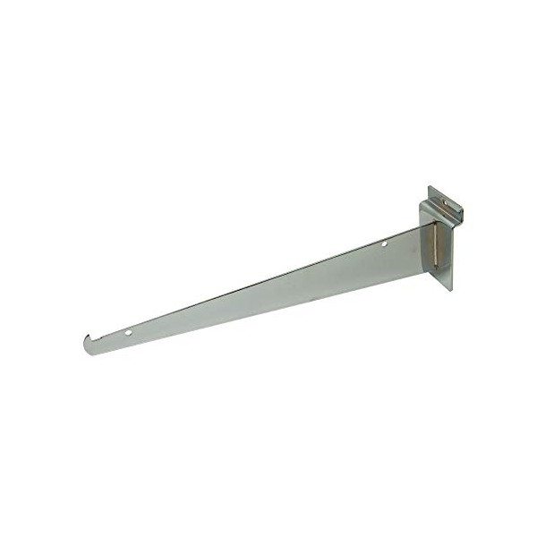 Only Hangers Shelf Brackets for Slatwall, 12" Chrome Slatwall Brackets