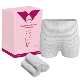 hetaida Postpartum Disposable Underwear, C-Section Underwear for Women, High Waist Maternity Panties, Latex-Free, Super Breathable & Soft, High Stretchable, 8 Count Grey