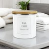 Minimalist Range Nail Care Storage Canister - White Metal Enamel