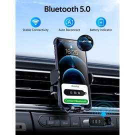 Arsvita Bluetooth Receiver Kit, Bluetooth 5.0 Portable Audio Adapter, Black