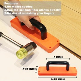 Laminate/Vinyl Flooring Tools, WHLLING 43PC Laminate Wood Flooring Installation Kit- 40Pcs Floor Spacers, Heavy Duty Pull Bar and Rubber Mallet, Upgraded Tapping Block for Vinyl Plank Flooring