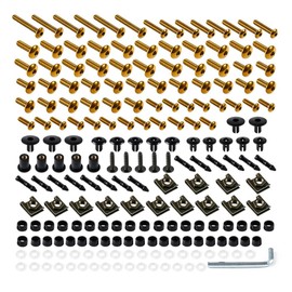 SPORT FAIRING Universal Fairing Bolt Kit M5 M6 Stainless Steel Motorcycle Screws Fasteners Fit for Kawasaki Suzuki Honda Yamaha-Gold