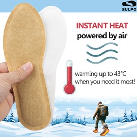 SULPO Heated Soles, 6 Pairs of Heat Insoles for Shoes, Air-Activated Heated Insoles, Ready for 8 Hours of Warm Feet, Foot Warmer for Cold Days, Size 44-47