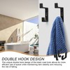 PARFCO Acoustic Panel Hooks, Pack of 4 Coat Hooks, Black,
