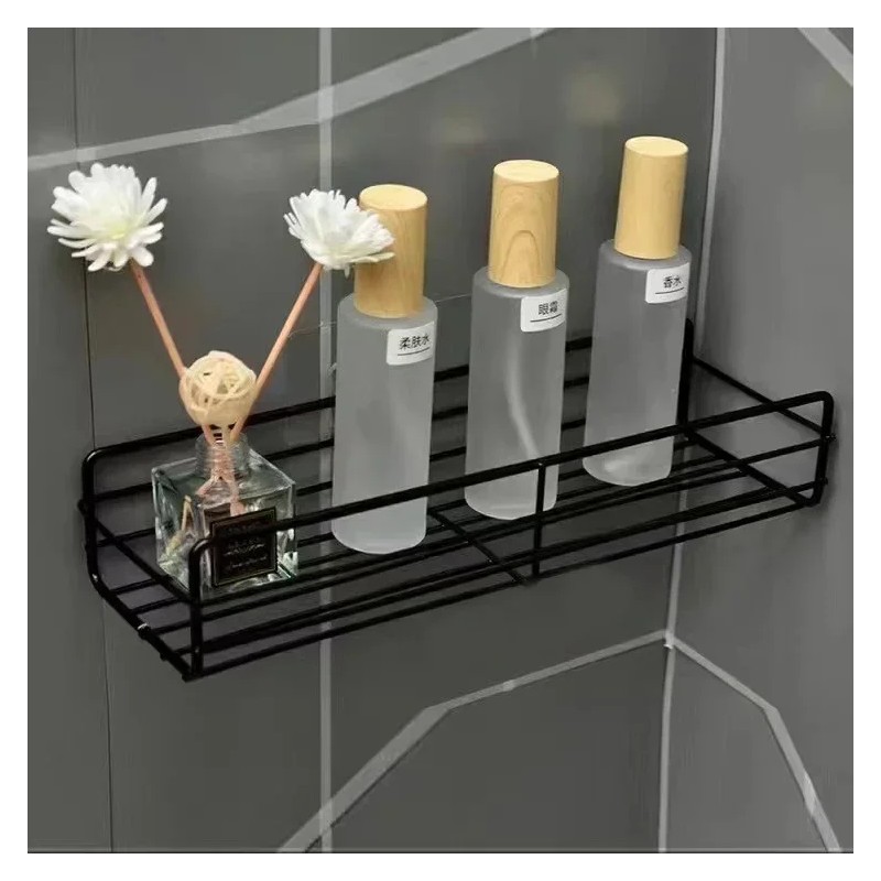 Metal Shower Shelf for Bathroom Storage – Wall-Mounted Single-Tier Organizer