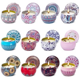 Velas Aromaticas, 12 Piezas Velas Aromticas con Pura Cera de Soya, Velas Perfumadas para Navidad, Cumpleaos, Da de San Valentn, Aniversario, Boda,... 