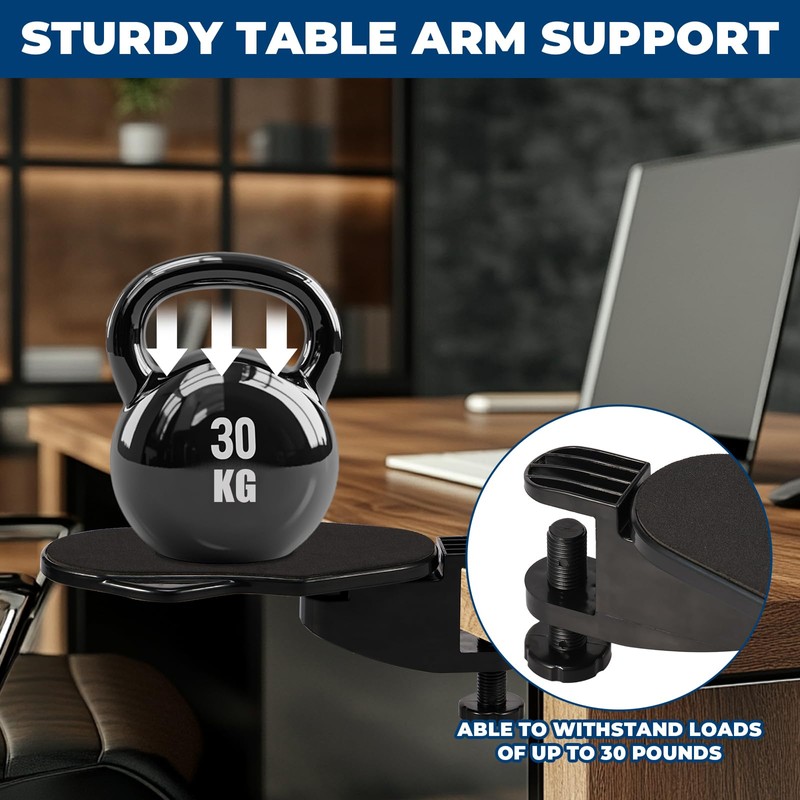 2Pcs Computer Arm Rest for Desk Within 2.36" Thickness Strong