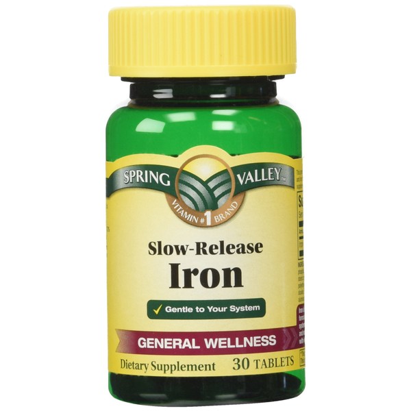 Spring Valley Slow Release Iron, 30 Tablets (1)