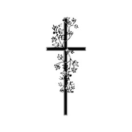 Newstamps Stamp Mourning Cross 01 Motif Stamp Large Wooden & Rubber for Cards and Gifts Making, Wooden Stamp for Farewell, Mourning, Condolence, Scrapbook, Textile Stamp, Decoration, Children