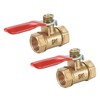 sourcing map Brass Air Ball Valve Shut-Off Switch 1/4 Inch