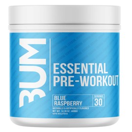 BUM Essential Pre Workout Powder | Chris Bumstead Signature Essential Pre Workout | Caffeine, L-Citrulline, L-Tyrosine, & Beta Alanine Blend | 30 Servings (Blue Raspberry)