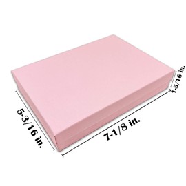 TheDisplayGuys - 25-Pack #75 Cotton Filled Cardboard Paper Jewelry Boxes Gift Case - Pastel Pink (7.1" x 5.2" x 1.3") - for Shipping or Storage