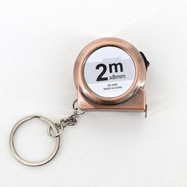 2M Tape Measure Mini Steel Tape Retractable Tape Measure Keychain Portable Keyring Pull Ruler Measuring Tape (Bronze)