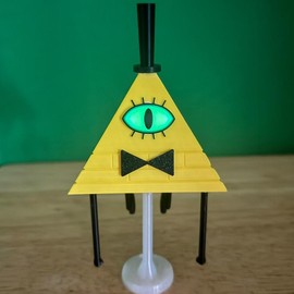 Bill Cipher Desk Figure - Gravity Falls Inspired Decoration Gift - Color: Glowing Eye Translucent Base