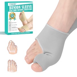 Hallux Valgus Socks, Hallux Valgus Bandage, Hallux Valgus Correction, Bunion Corrector with Fixed Strap, Hallux Valgus Splint, Hallux Valgus Correction for Men and Women (Grey, L)