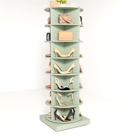 7 Tier Rotating Shoe Rack Tower, 360° Spinning Shoe Rack, Free Standing Handbag Shoes Closet Organization Can Hold 28 Pairs of Shoes for Entryway Circular Shoe Shelf Storage for Living Room