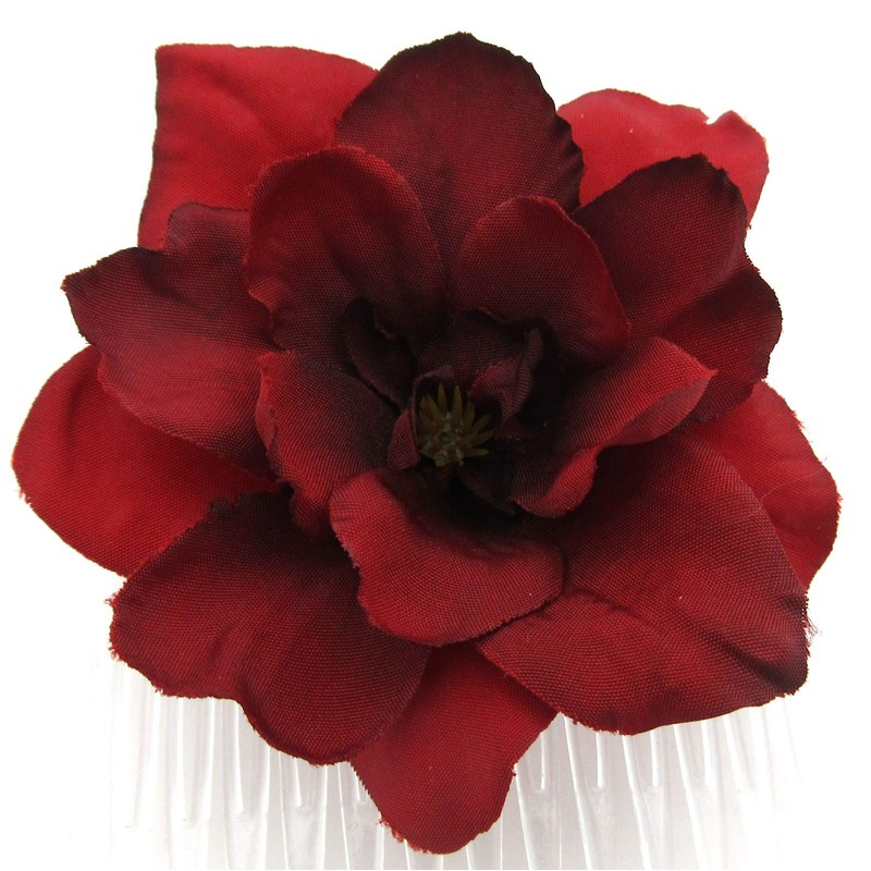 Red Apple Blossom Silk Hair Comb
