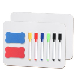 Pack of 2 Whiteboard Small Whiteboard A4, Dry Erase Board Small White Board, 21 x 30 cm Portable Double-Sided Blank Mini Whiteboard with 6 Pens & 2 Erasers for Classroom, Home, Office
