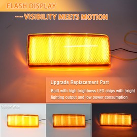 ZDEERAOTO LED Front Headlight LED Side Marker Lights Turn Signal Lamp Kit for Chevy/GMC C/K10 Truck/Suburban/Yukon/Blazer/Tahoe Side Marker Light 1988-2002,Smoked Lens Side Bumper Marker DRL (Yellow)