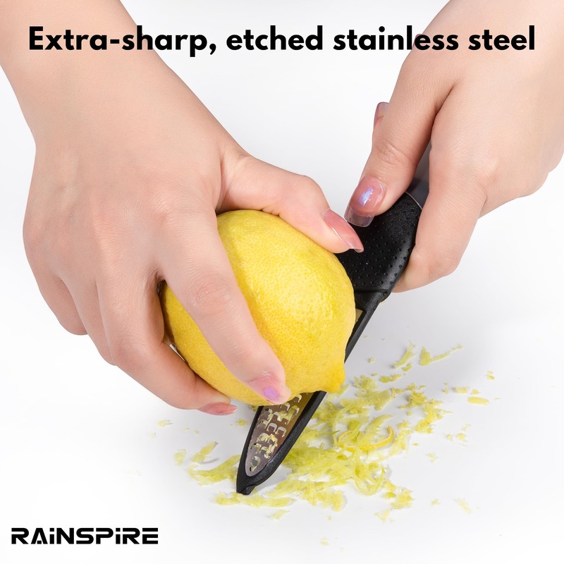 Rainspire Lemon Zester Tool with Channel Knife, Stainless Steel Citrus