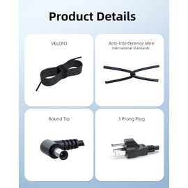 19.5V Power Cord Fit for Sony XBR-49X800E XBR-43X800E XBR-55X850D XBR-49X800D XBR-43X800D KDL-55W800C KDL-55W805C KD-55X720E KD-43X720E KD-49X720E KDL-48R555C KDL-49W660E TV AC Charger Supply Adapter