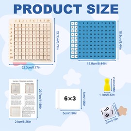 Ryvera Multiplication Board Multiplication Board, 1 x 1 Maths Learning for Primary Schools, Number Learning Game Tasks, Montessori Children's Counting Toy, Calculating Game Fun for Children Students