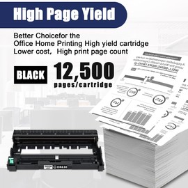 DR-630 DR630 Drum Unit High Yield Replacement for Brother DR 630 MFC-L2700DW MFC-L2740DW MFC-L2685DW HL-L2300D HL-L2360DW HL-L2320D HL-L2340DW HL-L2380DW DCP-L2540DW Printer (1 Pack, Black)