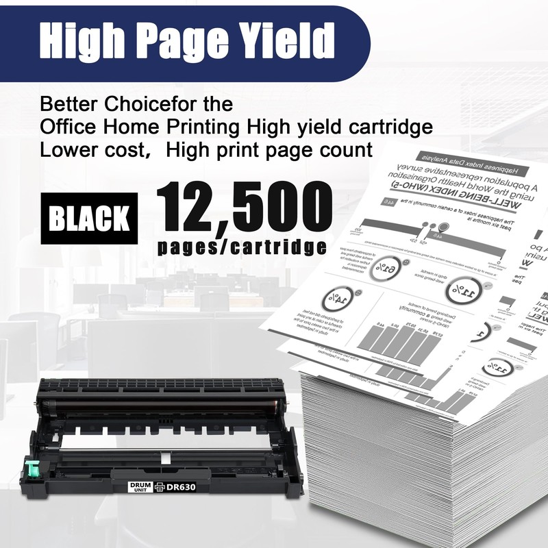 DR-630 DR630 Drum Unit High Yield Replacement for Brother DR