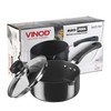 Sauce Pan with Lid, Non-Stick Hard Anodised Cookware - Safe