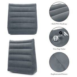 USHMA Inflatable Wedge Pillow, Portable Travel Wedge Pillow, Fast Inflation & Deflation Inflatable Wedge Pillows for Travel, Blow Up Sleeping Back Knee Bed