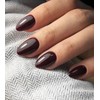 Artquee Press on Nails Short Burgundy Almond False Tips Glossy