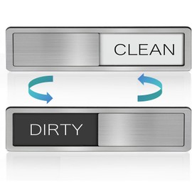 Yuiturt Dishwasher Clean Dirty Sign, Clean Dirty Dishwasher Magnet, Double-Sided Magnetic Clean Dirty Sign for Dishwashers, Non-Scratch Strong Magnet, Easy to Slide, Works on All Dishwashers(Silver)