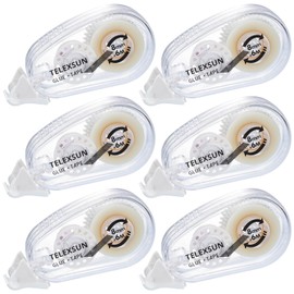 JOJHDR 6 Pack Double Sided Glue Tape Roller for Scrapbook, 0.3In x 19.6FT Adhesive Tape Roller for Crafts Photos, Sticky Glue Tape Runner for Wedding Decoration, Crafts Arts School DIY Office Supplies