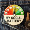 Arturbo Fun My Social Battery Slider Pin,Cool Creative Introvert Enamel
