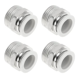 Motoforti Push to Connect Air Fittings 5/8" Male Thread Air Line Quick Connector Plastic Metal 3/4"BSPT 4 Pcs White Silver Tone