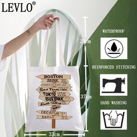 LEVLO Boston Tote Bag Seoul Trip Souvenir Gift Coneyisland Travel Shoulder Bag San Francisco Vacation Merchandise (Boston Tote)