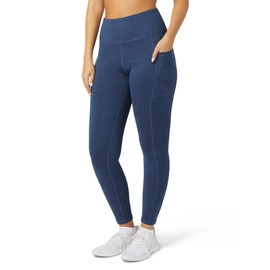 No nonsense Leggings for Women with Tummy Control and Pockets, Athletic High Waist Yoga Pants, Blue Heather
