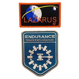 Lazarus Space Mission Interstellar Movie Space Exploration Endurance Patch [2PC Bundle - Hook Fastener Backing -E1,L4]