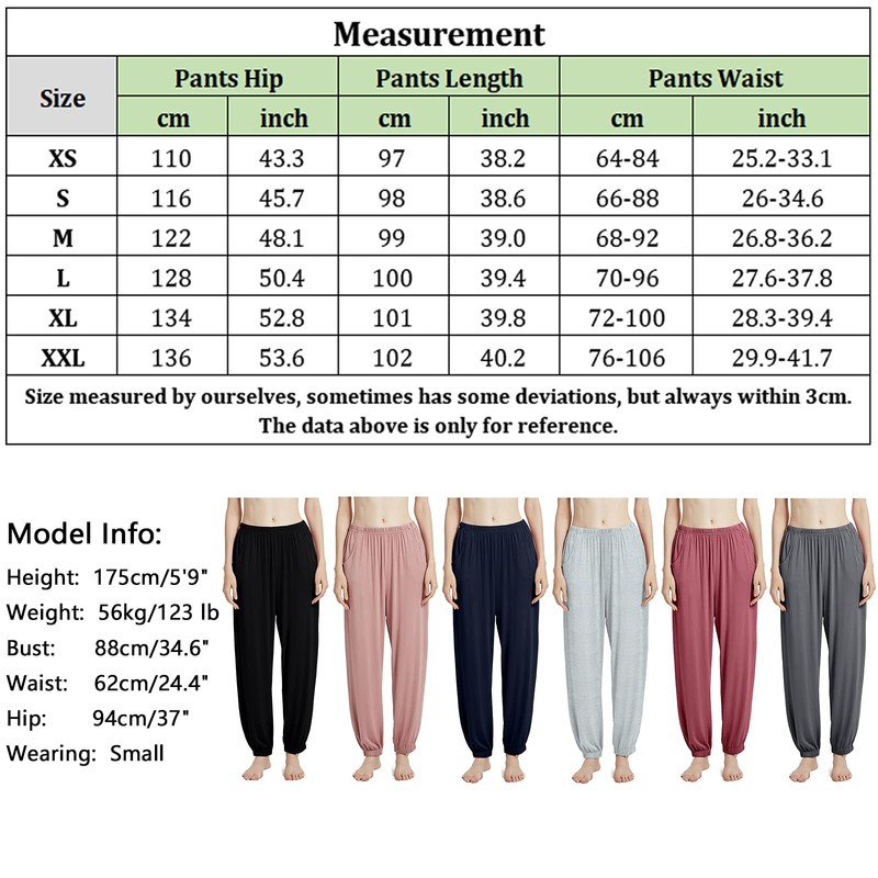 Aflowyii Pantalones de pijama modal de bambú para mujer, ropa