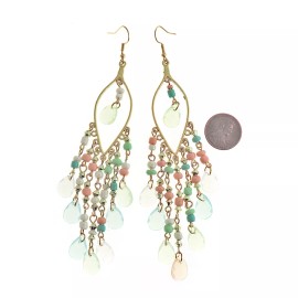 Unbranded Pastel Beaded Earrings - Gold Tone French Hook Style - 2 Pieces 1 Pair - ER530