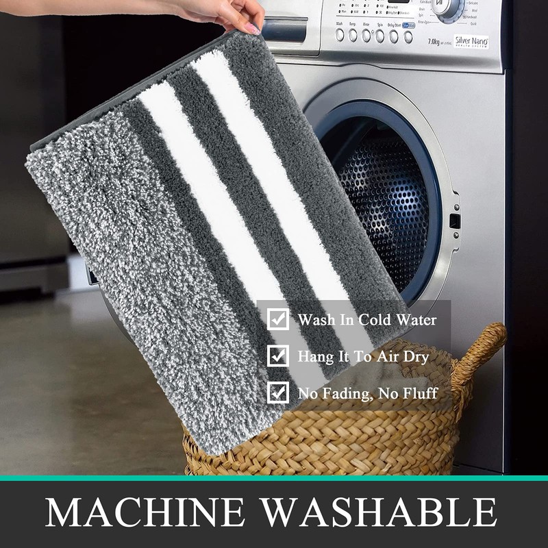 Pauwer Soft 50 x 80 cm Bath Mats, Microfiber Fluffy