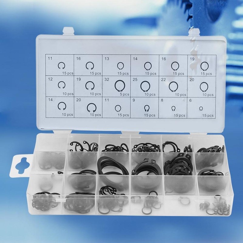 225pcs Portable Internal & External Snap Retaining Ring Circlip Assortment